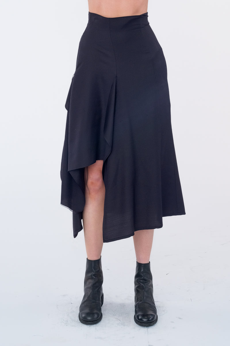 Draped High Waist Skirt