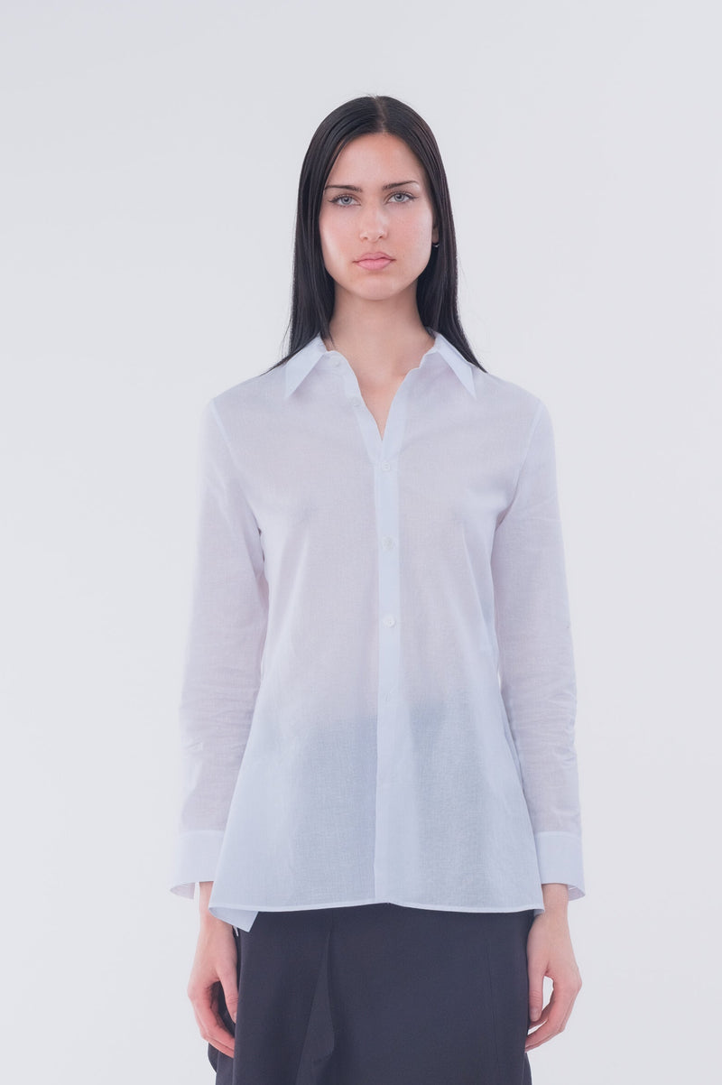 Backside Flared Blouse In White