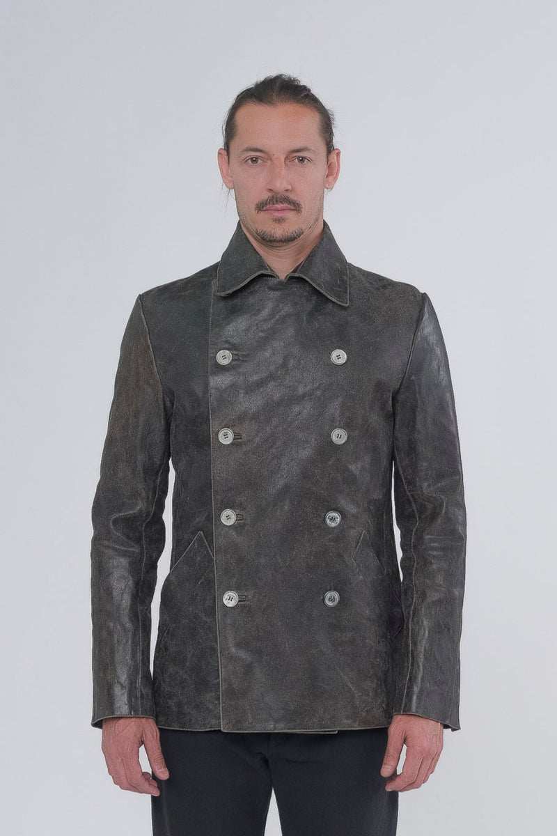 Leather Pea Coat