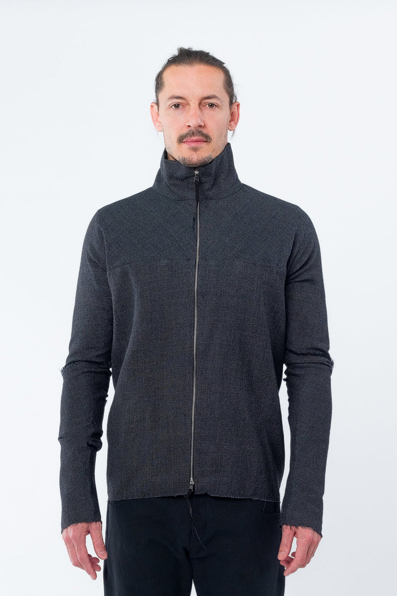 Zipped Tall Collar Shirt
