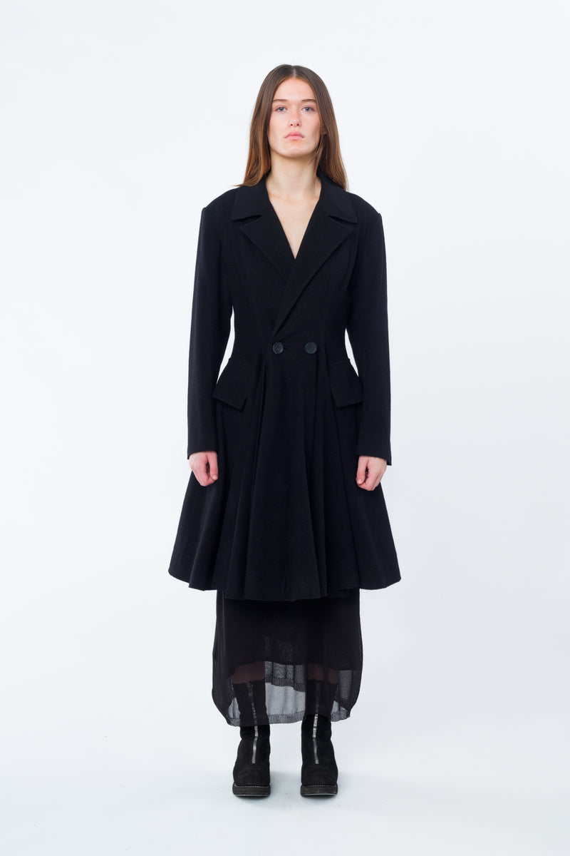Paneled Flare Coat