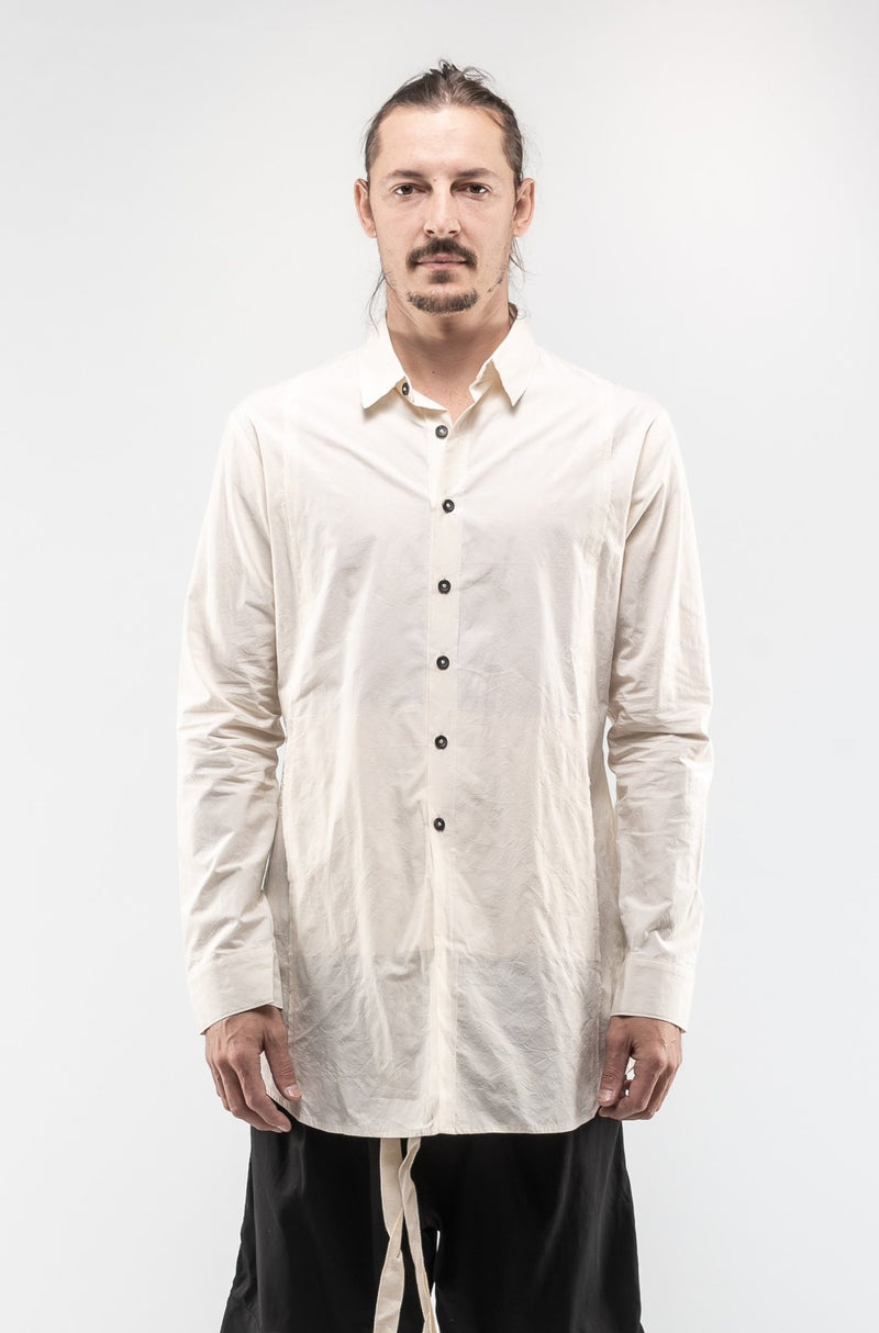 Raw Edge Shirt jacket In White