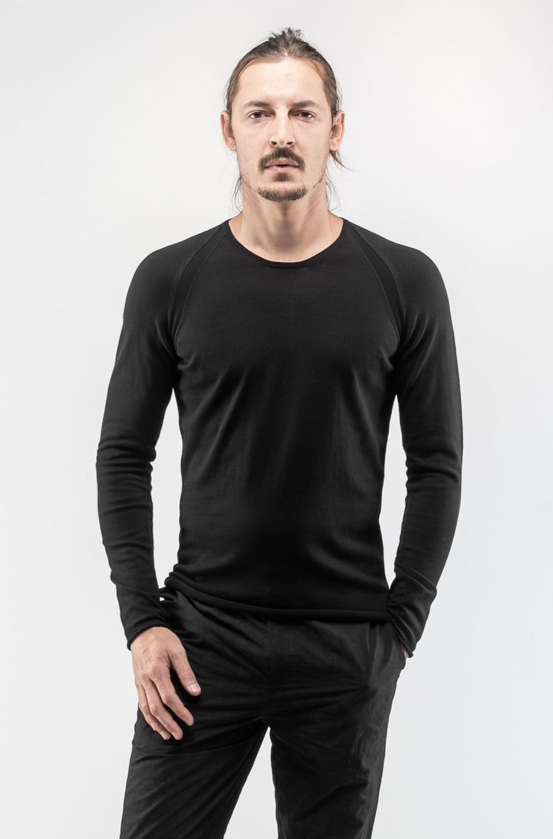 Embroidery Seam Sweater In Black