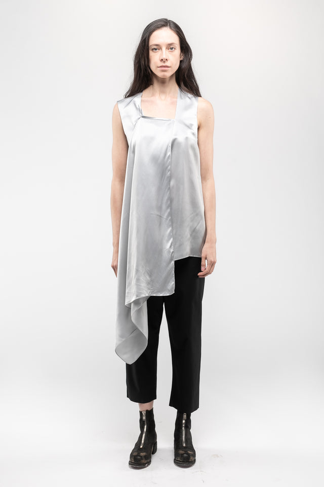 Scarf Collar Top In Silver