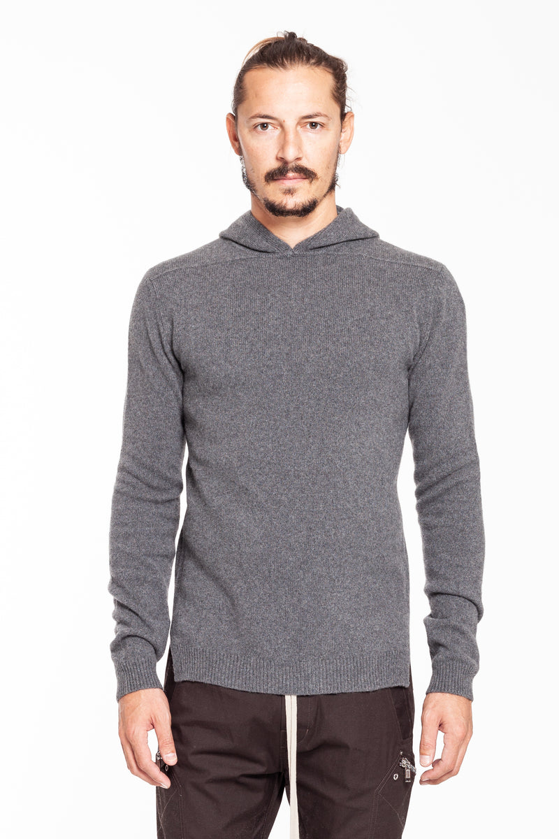 Grey Knit Hoodie