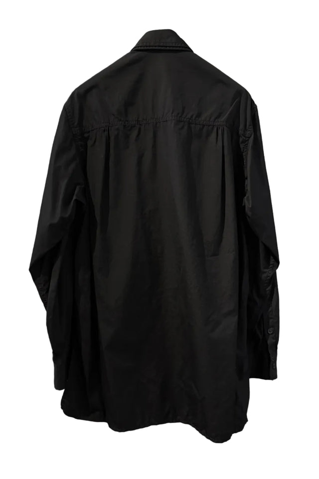 Double Collar Chain Stitch Shirt Black