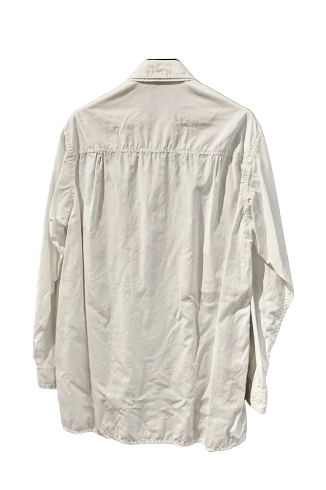 Double Collar Chain Stitch Shirt White