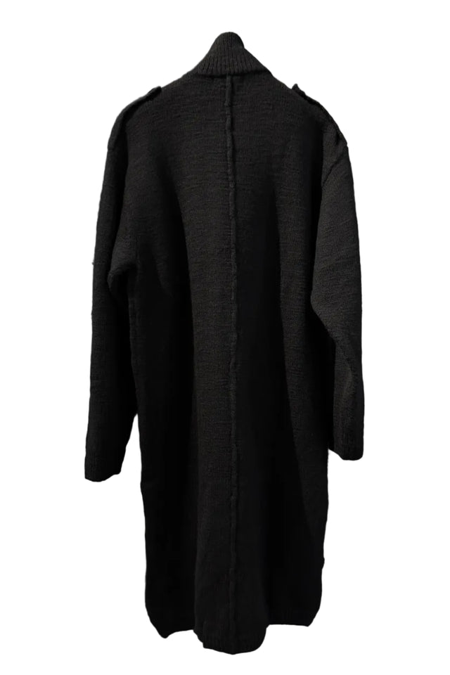 High Neck Long Cardigan Black