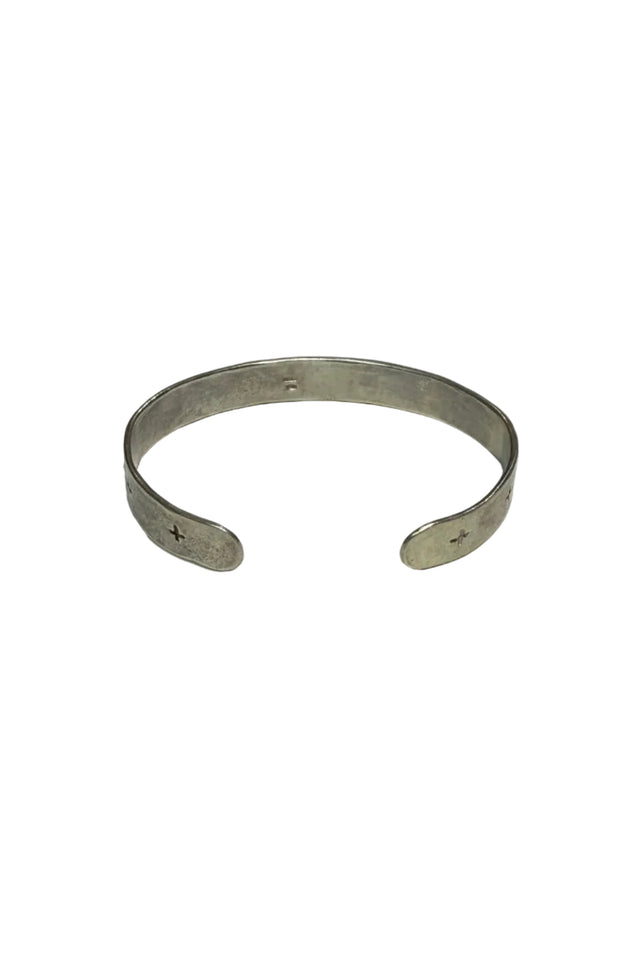 Carved Cross Silver Bracelet