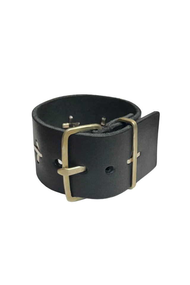 Extra Wide Cross Studded Wristband