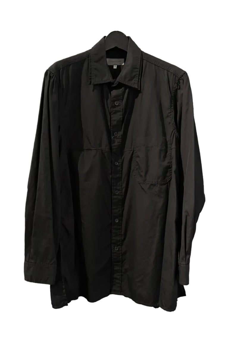 Double Collar Chain Stitch Shirt Black
