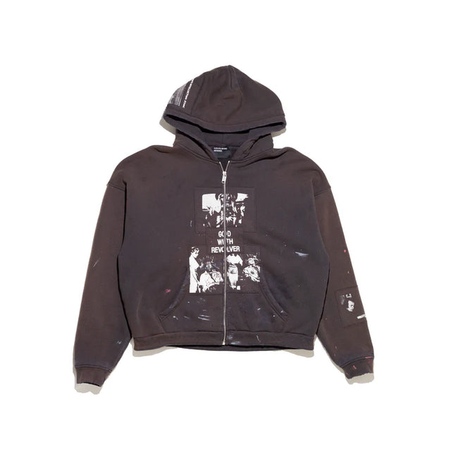 GOD WITH REVOLVER ZIP HOODIE ' PRE ORDER '