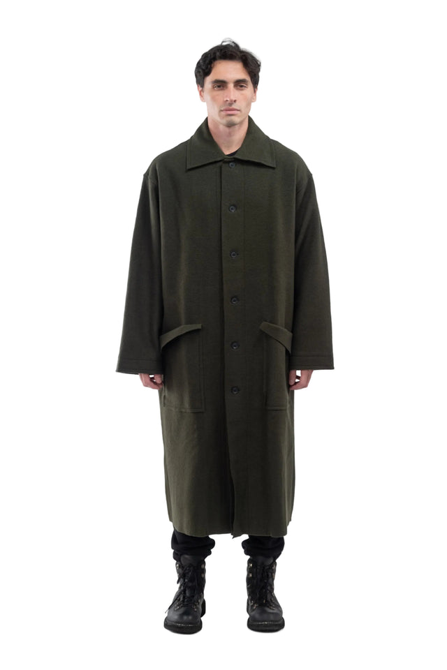 Khaki Stand Collar Coat