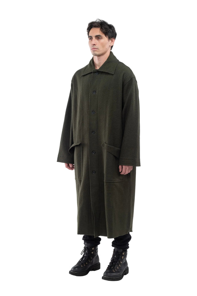 Khaki Stand Collar Coat
