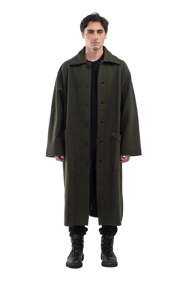 Khaki Stand Collar Coat