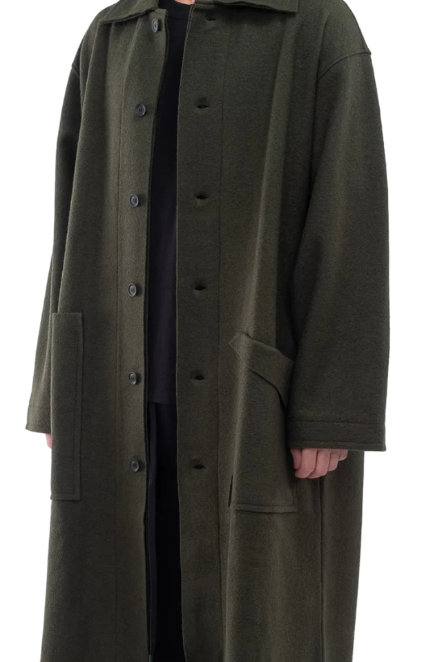 Khaki Stand Collar Coat