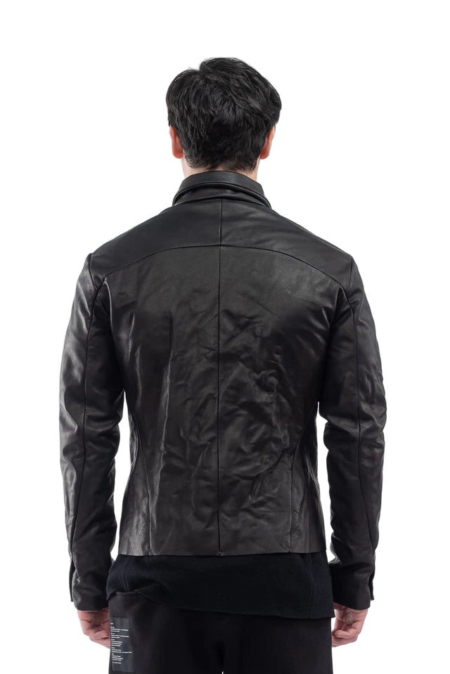 Zipped Leather Trucker Jacket