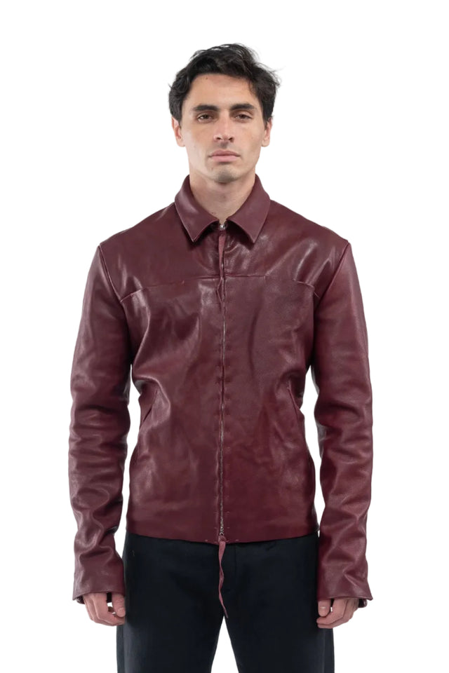 Zipped Trucker in Aubergine