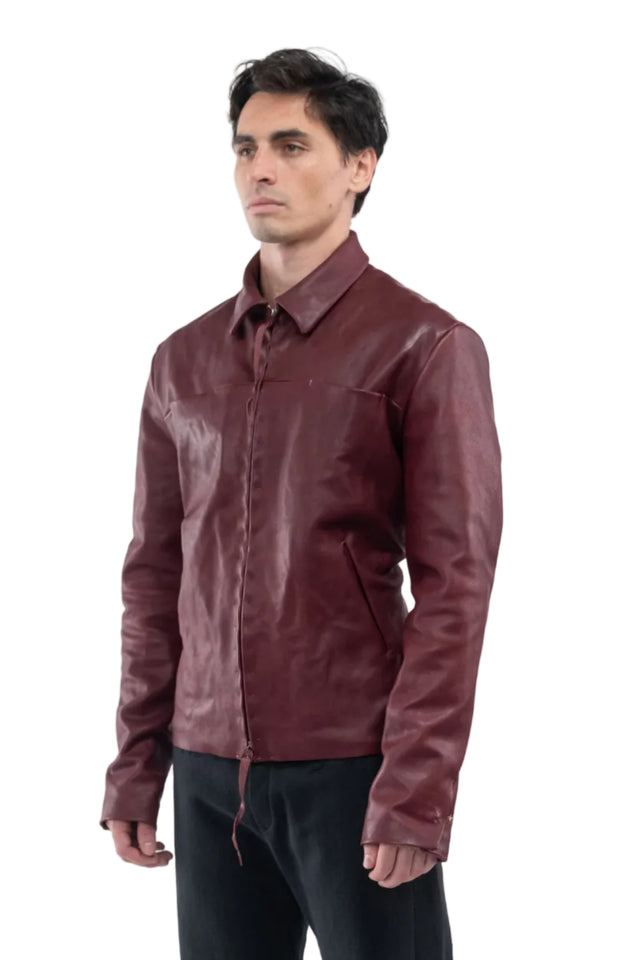 Zipped Trucker in Aubergine