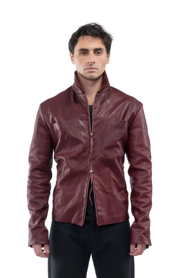Zipped Trucker in Aubergine