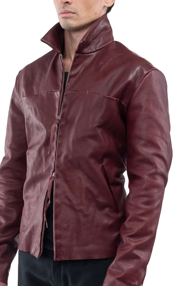 Zipped Trucker in Aubergine