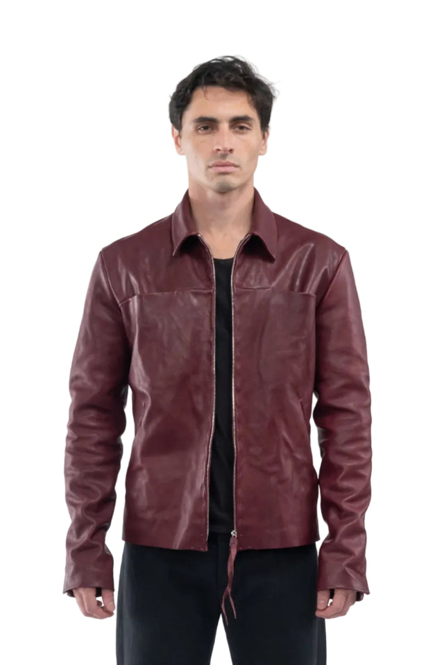 Zipped Trucker in Aubergine