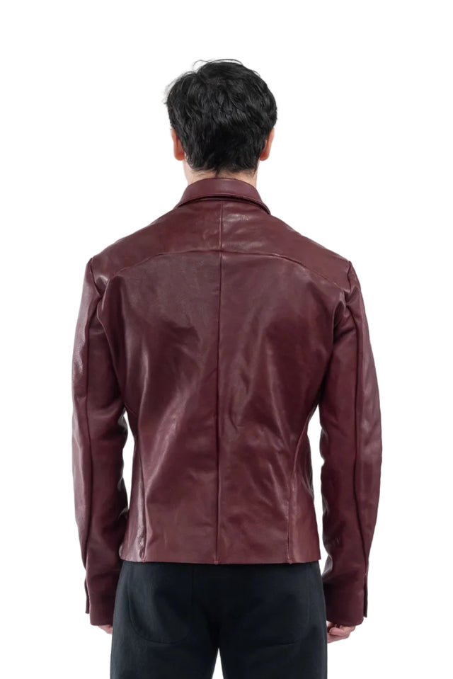 Zipped Trucker in Aubergine