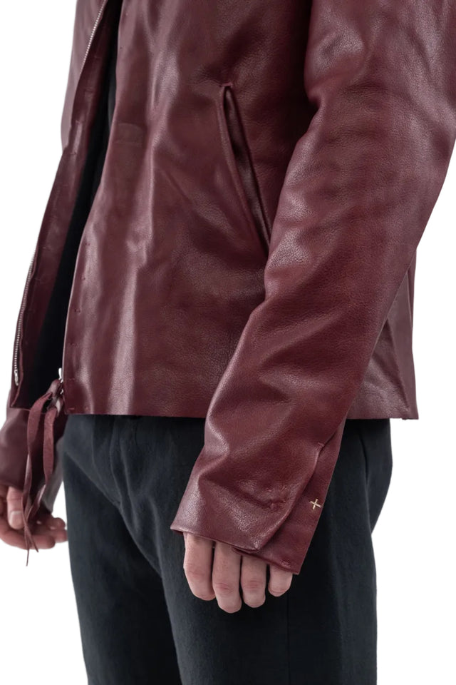 Zipped Trucker in Aubergine