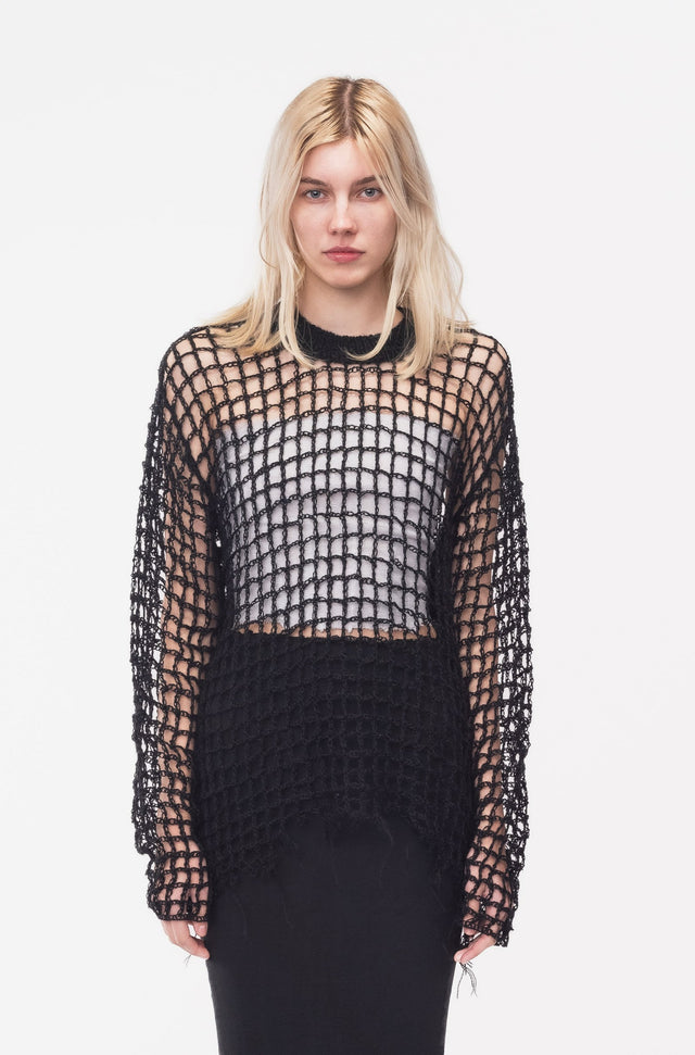 LOOSE KNIT LATTICE SWEATER