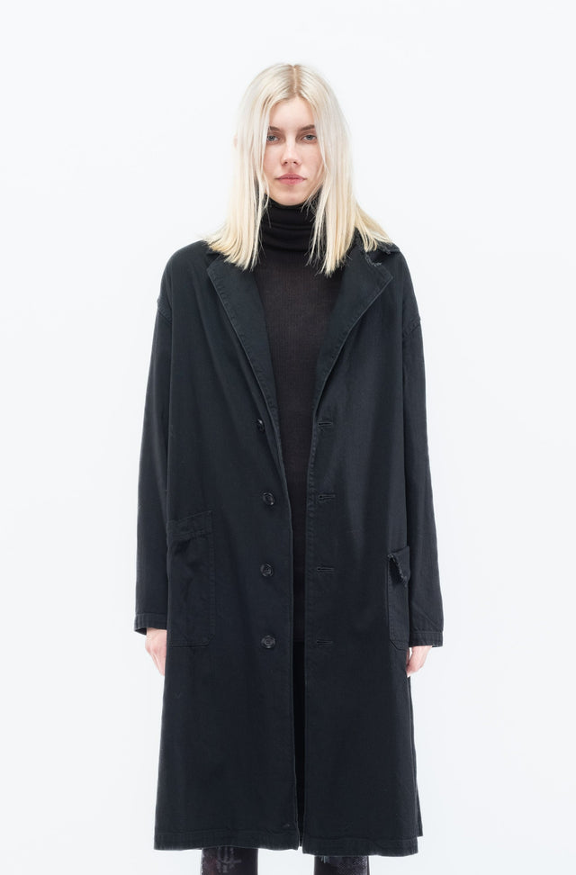 Slit Left Collar Coat