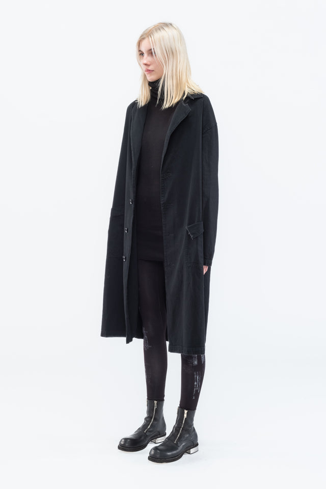 Slit Left Collar Coat