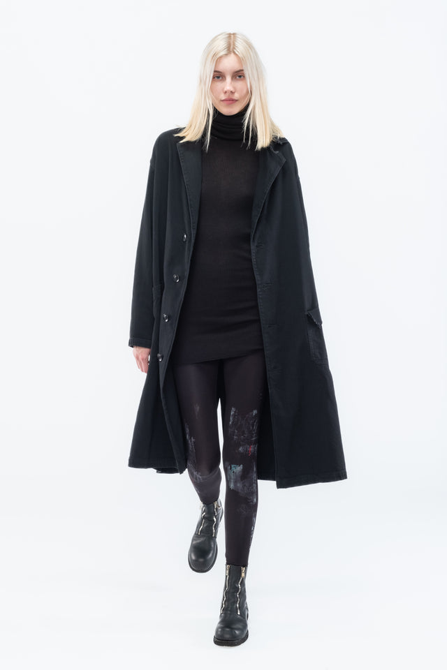 Slit Left Collar Coat