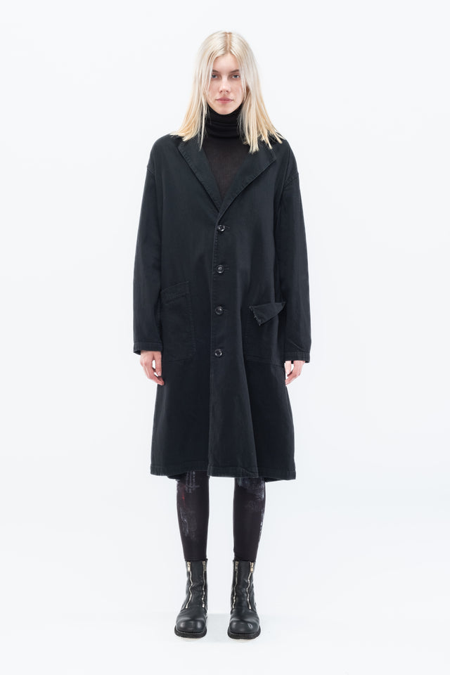 Slit Left Collar Coat