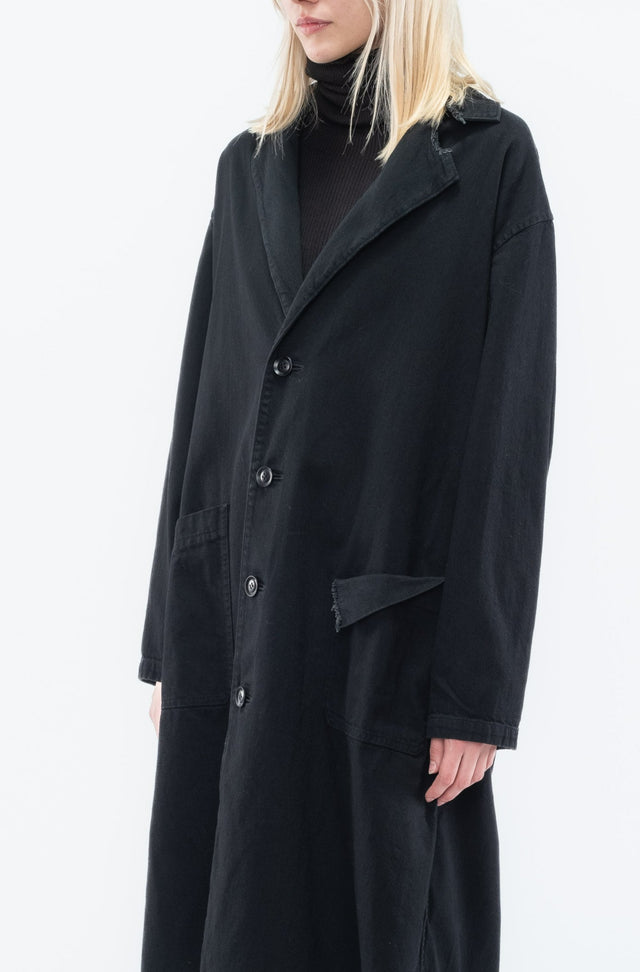 Slit Left Collar Coat