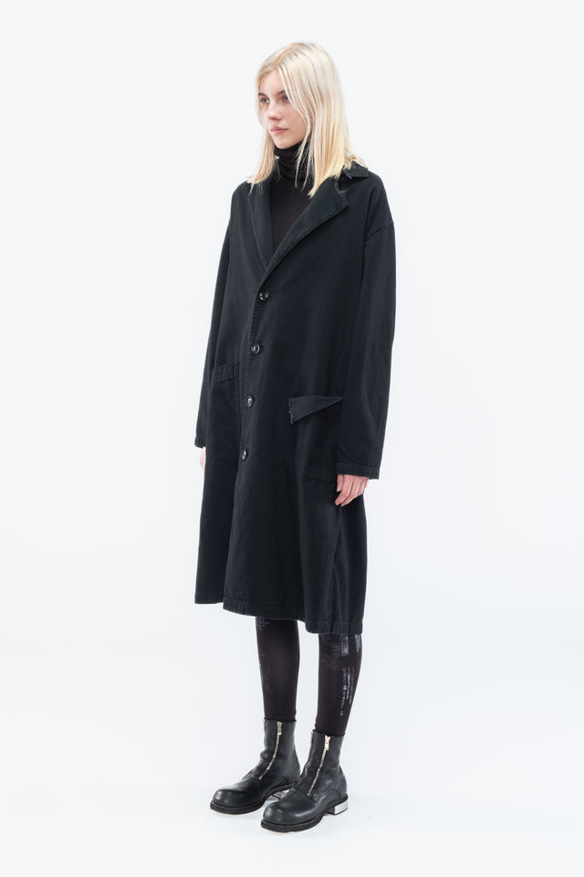 Slit Left Collar Coat