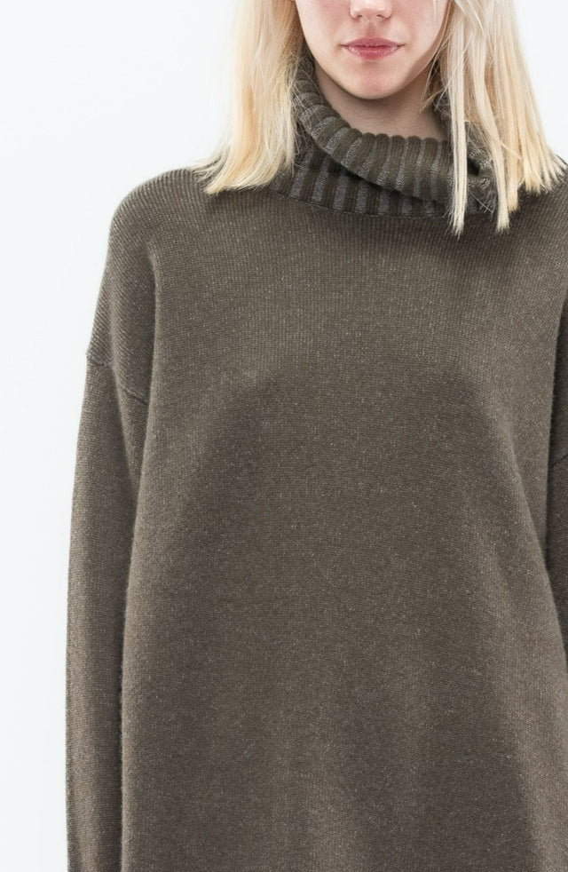 Green Asym Knit Turtle