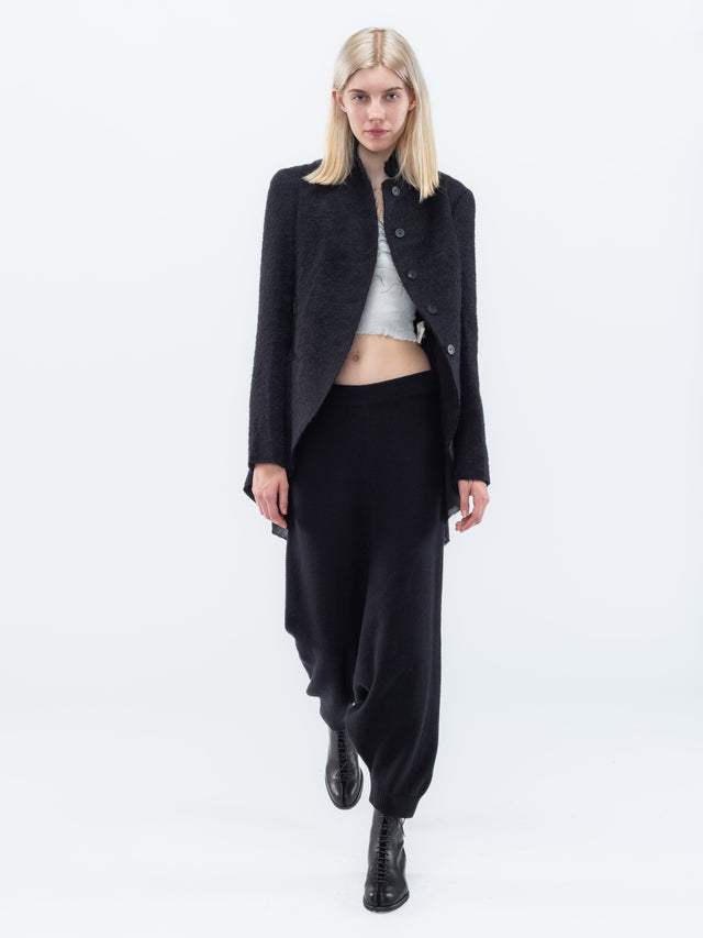 VICTORIAN RAW-EDGED COAT BLK