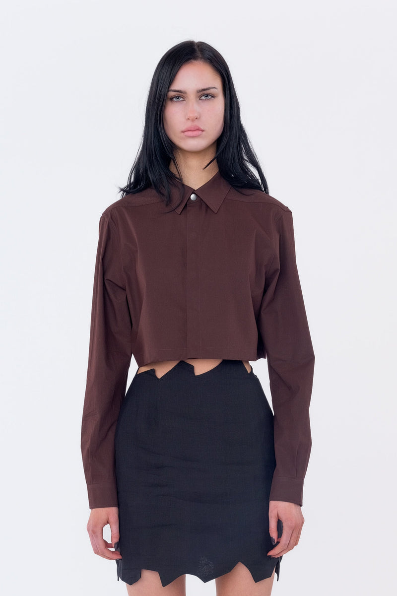 Cropped Mahogany Shirt