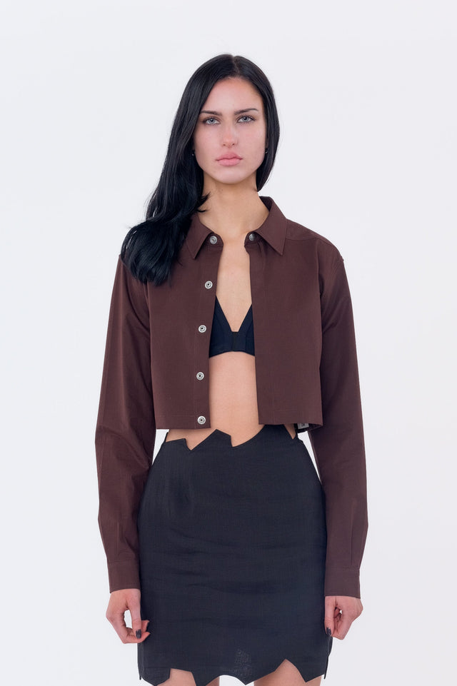 Cropped Mahogany Shirt