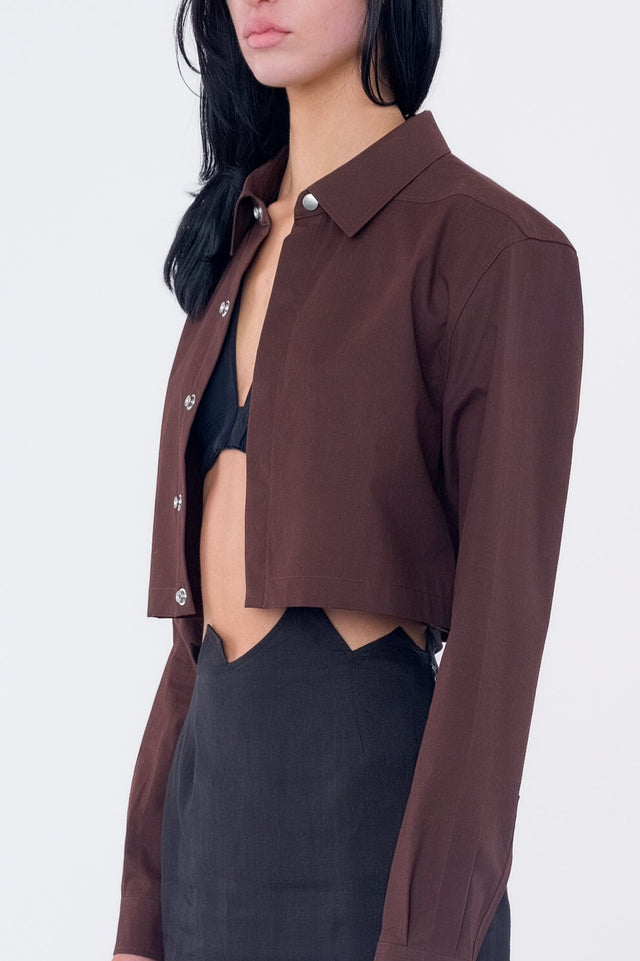 Cropped Mahogany Shirt