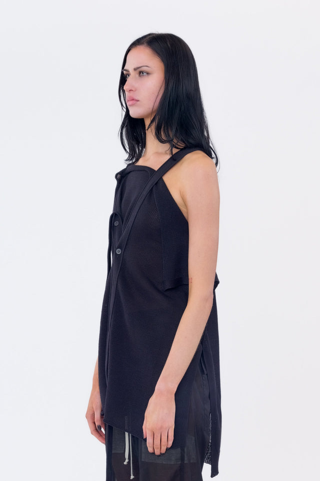 Buttoned Drape Knit