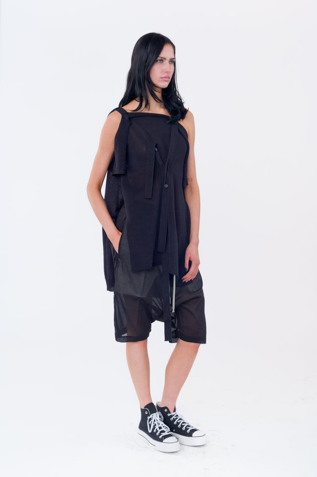 Buttoned Drape Knit