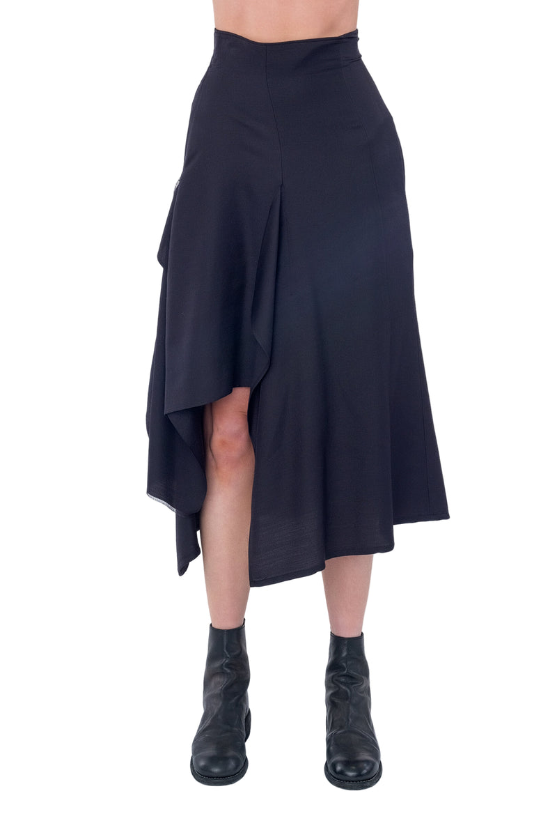 Draped High Waist Skirt