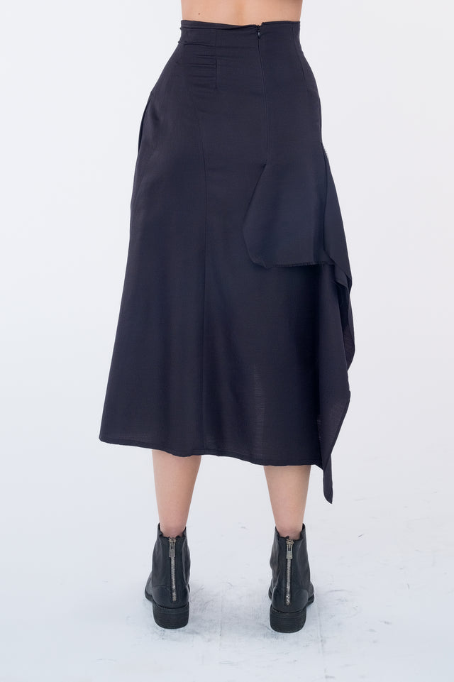 Draped High Waist Skirt