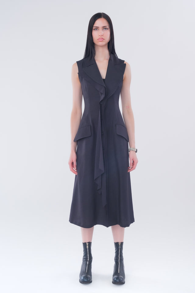 Front Drape Sleeveless Dress