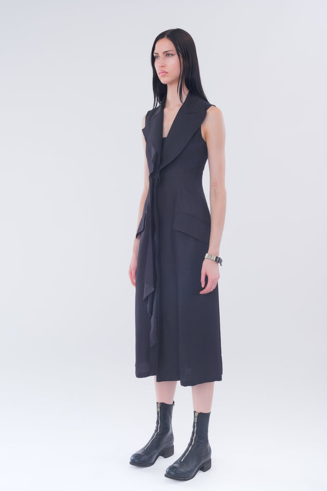 Front Drape Sleeveless Dress