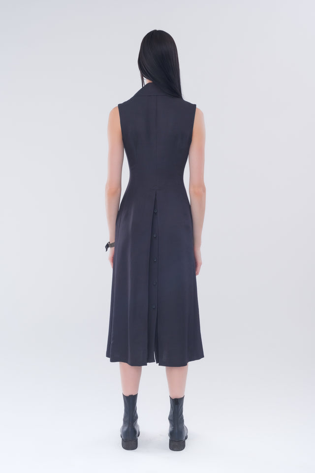 Front Drape Sleeveless Dress