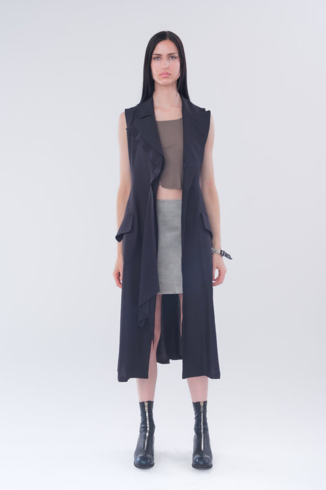 Front Drape Sleeveless Dress