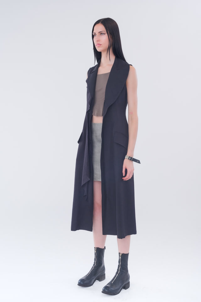 Front Drape Sleeveless Dress