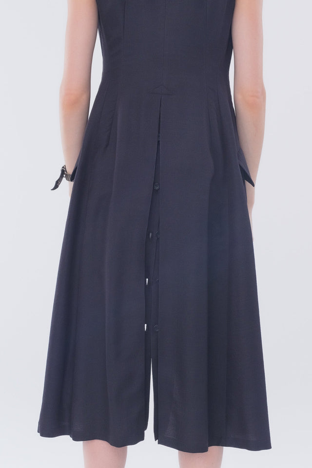 Front Drape Sleeveless Dress